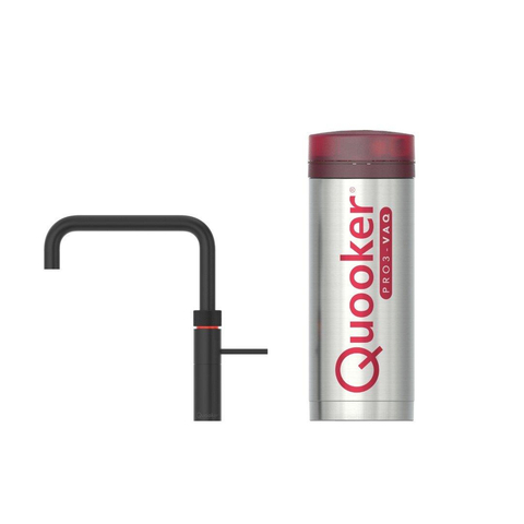 Quooker BE Fusion Square robinet d'eau bouillante - bec pivotant - réservoir PRO3 - Eau chaude / bouillante - Noir SW795634