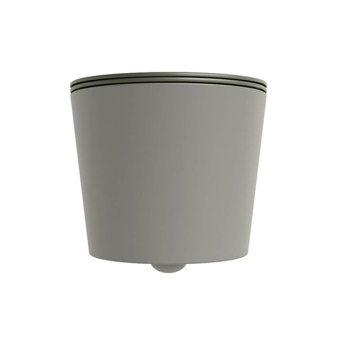Mondiaz LAVIE hangtoilet – spoelrandloos – 36 x 53 cm – met softclose zitting – Smoke (lichtbruin), zitting Army (groen) SW1208579