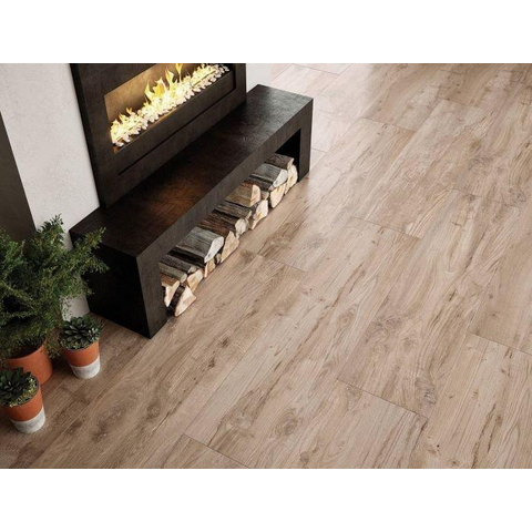 ÉCHANTILLON Terravito Torino carreau mural et de sol - 30x120cm - 10,5mm - Rectangle - rectifié - effet bois - Beige mat SW736212