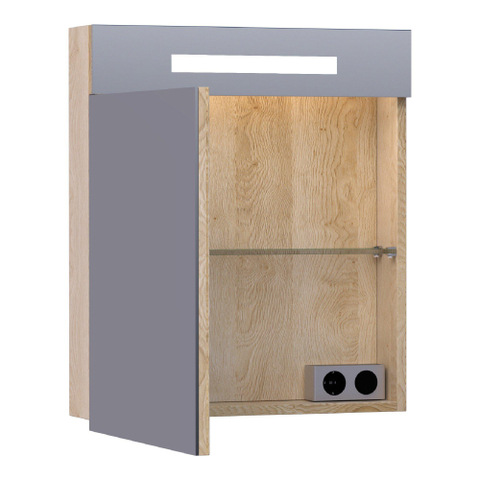 Miroir de toilette BRAUER Promise - 60x70x15cm -- avec éclairage direct 1 porte miroir simple à gauche SW30769