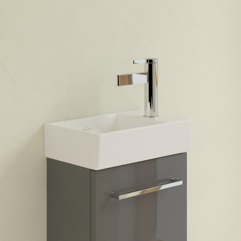 Villeroy & Boch Avento fontein - 1 kraangat rechts - zonder overloop - 36x22cm CeramicPlus - Stone White (mat wit) SW445852
