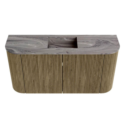 Mondiaz JOYA-DLUX 83.2cm toiletmeubel - ronding links en rechts kleur Dusk - Wastafel FAYE positie Midden Zonder kraangat kleur Sombra. SW1426177