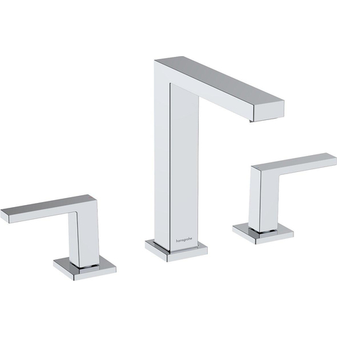 Hansgrohe Tecturis E 3-gats wastafelkraan - 150 met PushOpen - waste set - hoogglans chroom SW918364