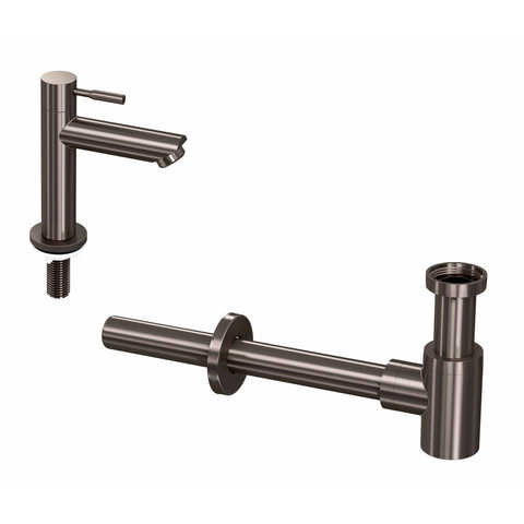 INK 1B Fonteinkraanset - staande Fonteinkraan - laag - designSifon - Metal black SW450940
