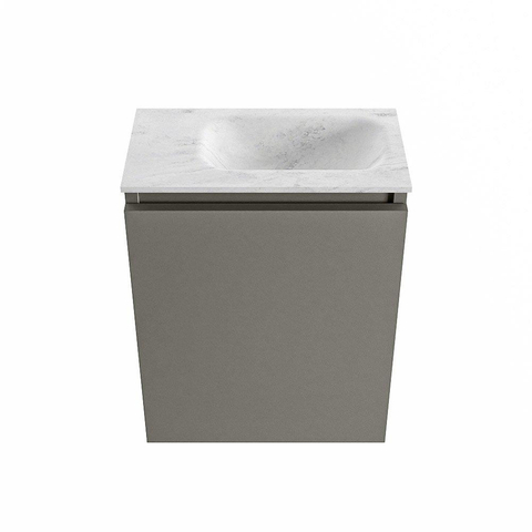 MONDIAZ TURE-DLUX Meuble de toilettes 40 cm Smoke. Lavabo EDEN Opalo position à droite. Avec 1 trou de robinet. SW1104575