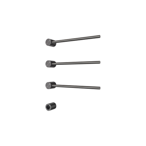 Hotbath &MORE Handdoekradiator - 50x57cm - rond - 3 stangen - horizontaal - met schakelaar - PVD - geborsteld gunmetal (antraciet) SW1245694