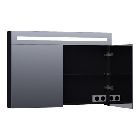 BRAUER Promise Deluxe armoire de toilette – 99 x 70 x 15 cm – LED directe – Noir mat SW371656
