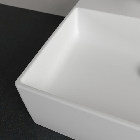 Villeroy & Boch memento 2.0 opzetwastafel - 50x42cm - met 1 kraangat - zonder overloop CeramicPlus - Stone White (mat wit) SW209586
