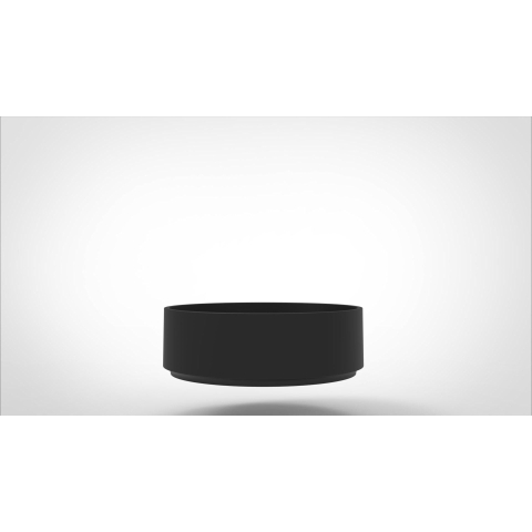 Arcqua Case waskom - 40x40cm - Rond - Cast marble Zwart Mat SW767332