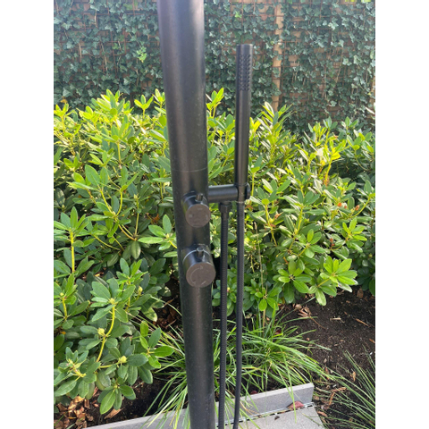 Fortifura Outdoor Original Vrijstaande Buitendouche - RVS 316 - handdouche - mat zwart TWEEDEKANS OUT13037