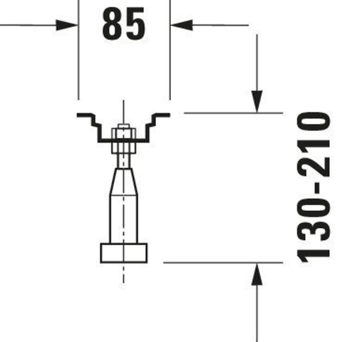 Duravit Diverspotenset - voor bad- en douchebakken per - 2 stuksgroter dan - 100cm in hoogte verstelbaar - 12 - glans grijs (zilver) 0313475