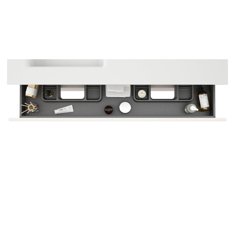 Saniclass Chaci Meuble de salle de bain - 120x45x55cm - lavabo en céramique brillant blanc - 2 vasques - 2 trous de robinet - 2 tiroirs - blanc mat SW721287