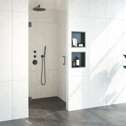 BRAUER Void porte de niche verre clair 80x200 réversible incl. traitement anticalcaire PVD gunmetal brossé SW723894