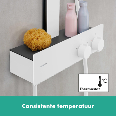 Hansgrohe RainFinity Showerpipe - 250 - 1jet - ecosmart - met ShowerTablet - 350 - mat wit SW918223