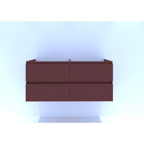H&R Badmeubelen Infinity Wastafelonderkast - 120x44.8x55cm - 3D-front - 4 lades - sifonuitsparing links - greeploos - terra mat SW873354