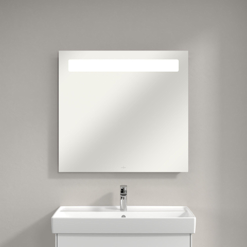 Villeroy & Boch More to see 14 More To See spiegel - met geïntegreerde LED verlichting horizontaal - 3 voudig dimbaar - 80x75x4.7cm - glans zilver 1024967