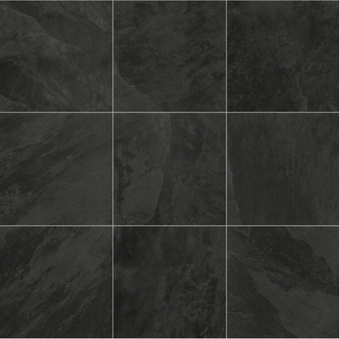 Terravito Gimico carrelage sol et mur - 60x60cm - 10mm - effet pierre - nero mat (anthracite) SW405489