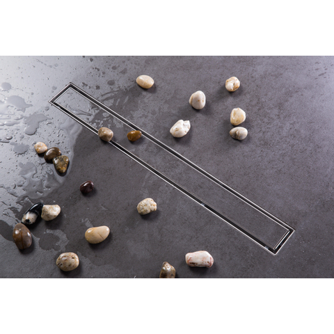 FugaFlow Eccelente Anta caniveau de douche 60cm - avec grille à carreaux - avec bride de sol - Inox SW1467984
