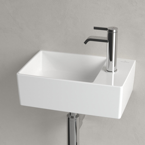 Villeroy & Boch memento 2.0 fontein onderzijde - geslepen - 40x26cm - zonder overloop - 1 kraangat - White Alpine (glans wit) SW358477