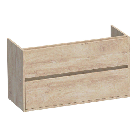 BRAUER Adore Meuble sous-lavabo peu profond - 100x39x55cm - 2 tiroirs à fermeture douce - sans poignées - 1 découpe pour siphon - Forest Wheat SW1198397