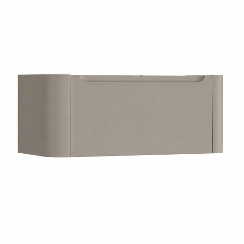 H&R Badmeubelen Juice Wastafelonderkast - 100x45x40cm - afgeronde hoeken - 1 lade - geïntegreerde greep - olive SW1259200
