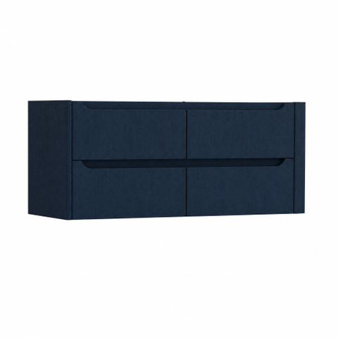 H&R Badmeubelen Juice Wastafelonderkast - 120x45x50cm - rechterhoek afgerond - 4 lades - geïntegreerde greep - blue oak SW1570831