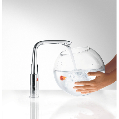 Hansgrohe Metris Wastafelkraan - met hoge - draaibare uitloop - met waste - hoogglans chroom 0450929