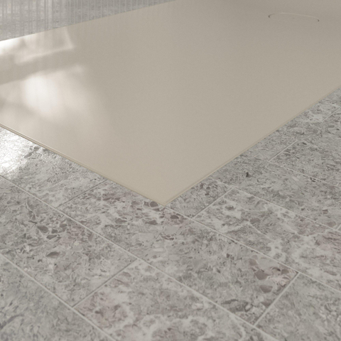 Villeroy & Boch Ecora douchebak - 160x90x4.5cm - afvoer korte zijde - almond (beige) SW1558919