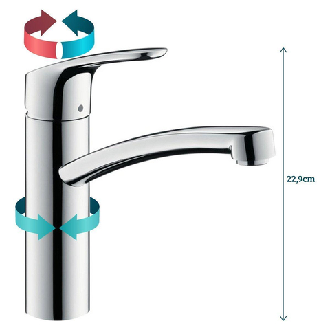 Hansgrohe Focus m41 Eengreeps keukenmengkraan - 160 - hoogglans chroom 0450993