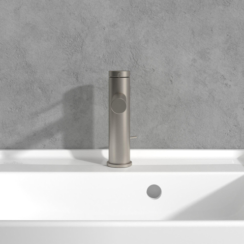 Villeroy & Boch Loop & Friends 1 greeps wastafelkraan - met waste - Brushed Nickel (rvs) SW974114