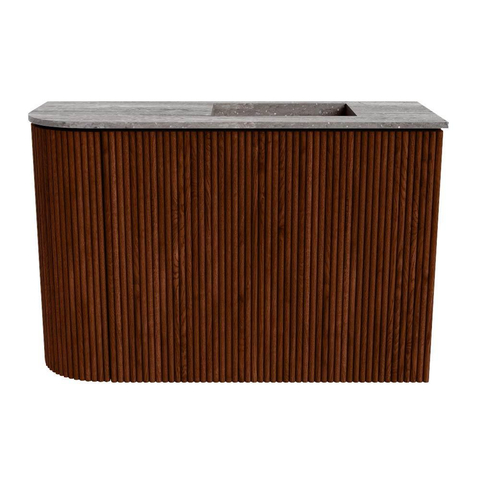 Mondiaz JOYA-DLUX 61.6cm toiletmeubel - ronding links kleur Ruby - Wastafel FAYE positie Rechts Zonder kraangat kleur Oza. SW1425530