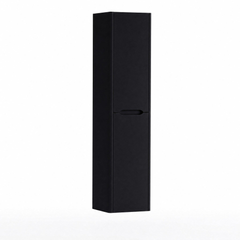 H&R badmeubelen Juice Hoge Kast - 40x35x170cm - met ronde hoeken - 2 deuren - linksdraaiend - zwart mat SW875796