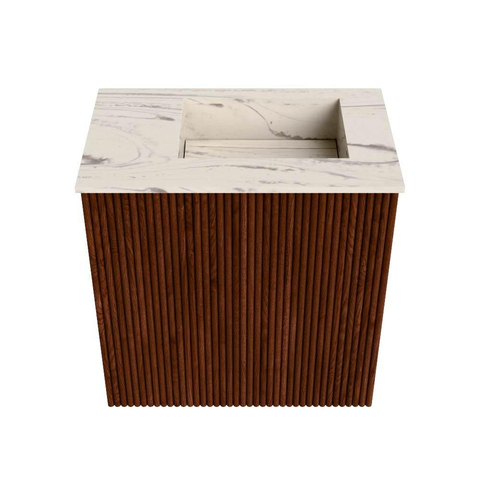 Mondiaz JOYA-DLUX 40cm toiletmeubel - kleur Ruby - Wastafel FAYE positie Rechts 1 kraangat kleur Nata. SW1425409