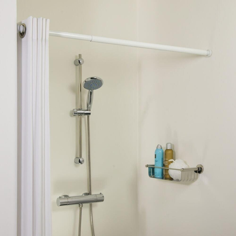 Sealskin Seallux Barre de douche diamètre 28mm ajustable de 80cm à 130cm Blanc CO276663210