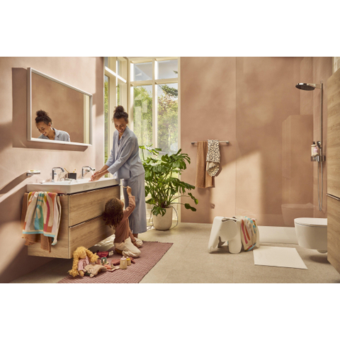 Hansgrohe Xelu Q Armoire haute - 165x40x35cm - 2 portes - poignée chrome - fermeture amortie - charnière à gauche - natural oak SW995260