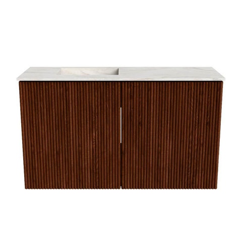 Mondiaz JOYA-DLUX Meuble de salle de bains - 70cm - couleur Ruby - Vasque FAYE position Gauche Sans trou de robinet couleur Ostra. SW1423767