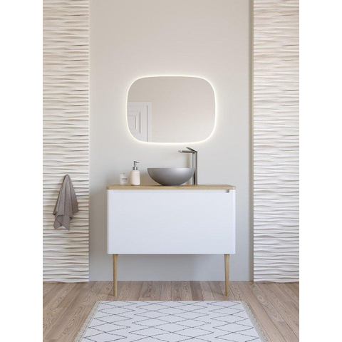 Crosswater Circus Vasque à poser - 40x40x15cm - rond - intérieur Mat brut - extérieur Inox brossé SW670210