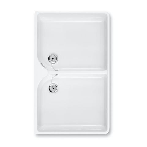 Villeroy & Boch O.novo uitstortgootsteen - 80x55cm - met overloop c+ - White Alpine (glans wit) 0140193