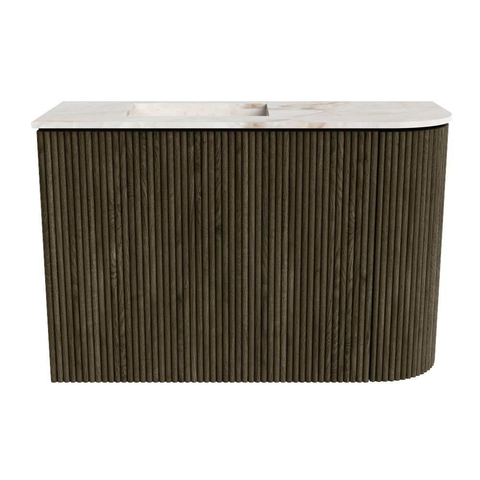 Mondiaz JOYA-DLUX Meuble de toilette 61,6cm - arrondi droit couleur Shadow - Vasque FAYE position Gauche Sans trou de robinet couleur Frappe. SW1422751