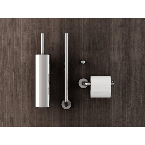 Clou InBe Ensemble porte-balai de toilettes 8x35.7cm montage mural chrome SW9806