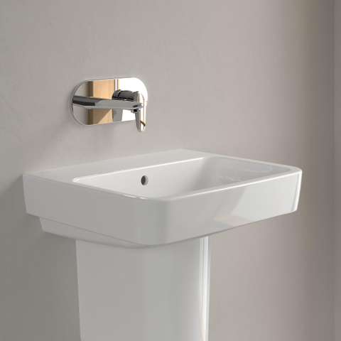 Villeroy & Boch O.novo wastafel - 55x46cm - zonder kraangat - met overloop CeramicPlus - White Alpine (glans wit) SW448367
