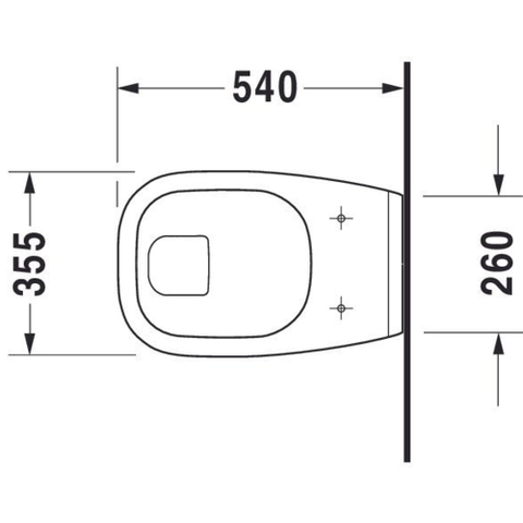 Duravit D-Code hangtoilet – vlakspoel – diepte 54 cm – glans wit 0315124