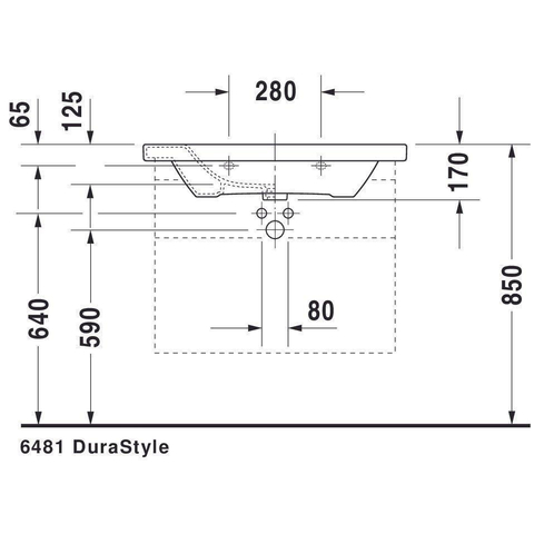 Duravit Durastyle Meubelwastafel - 80x48cm - met 1 kraangat - met overloop - wit SW54145