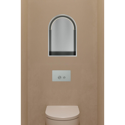 Hotbath &MORE Inbouwbox of inbouwnis Toogmodel - 30x45x10cm - met LED - IP44 -RVS - RVS 316 SW1246508