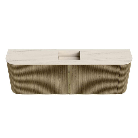 Mondiaz JOYA-DLUX Meuble de toilette 123,2cm - arrondis gauche et droite couleur Dusk - Vasque FAYE position Milieu Sans trou de robinet couleur Meli. SW1425871