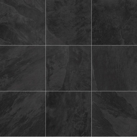 Terravito Gimico carrelage sol et mur - 60x60cm - 10mm - effet pierre - nero mat (anthracite) SW405489