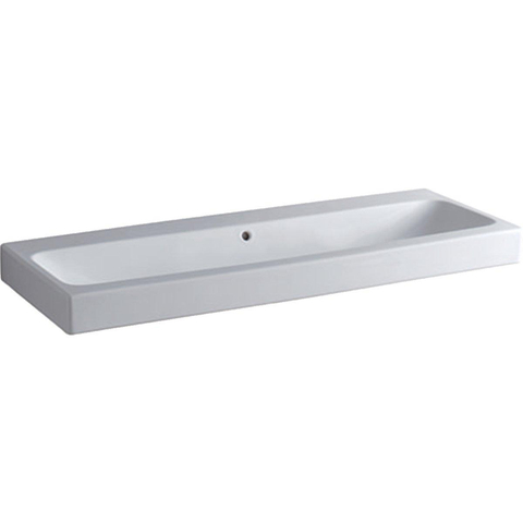Geberit ICon wastafel - 120x48.5x16cm - 1 wasbak - 0 kraangaten - met overloopgat - keramiek - glans wit SW417141