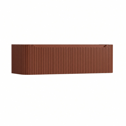 H&R Badmeubelen Juice Wastafelonderkast - 140x45x40cm - afgeronde hoeken - 3D-front - 2 lades - geïntegreerde greep - terra mat SW1259387