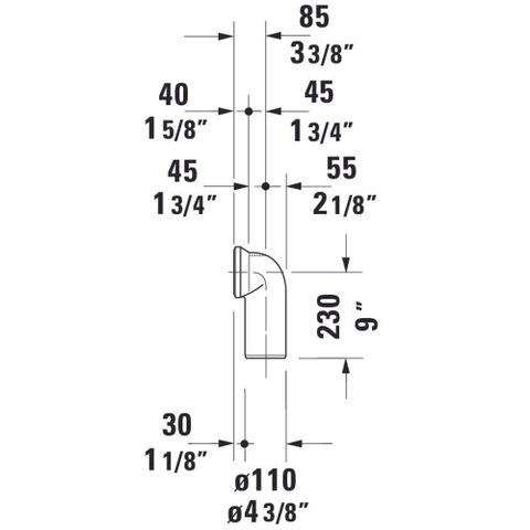 Duravit Vario afvoer - voor horizontaal en verticaal aansl.7-24 cm - wit 0293709