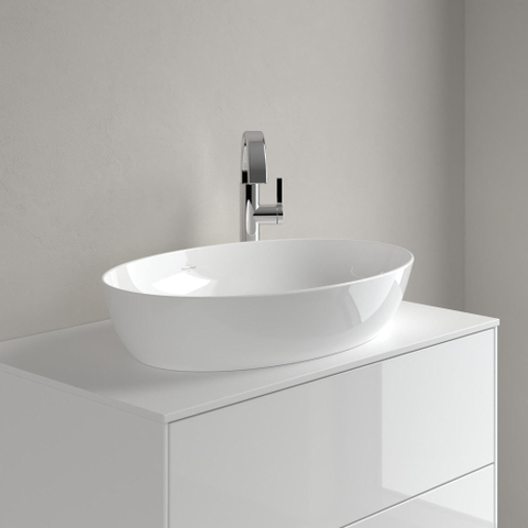 Villeroy & Boch Artis opzetwastafel ovaal - 61x41cm - zonder overloop CeramicPlus - White Alpine (glans wit) 1025295